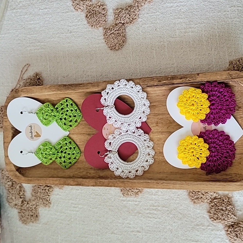 Bundle of 3 crochet earrings